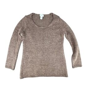 Soft Surroundings Womens PM Mauve Knit Sweater Pullover Long Sleeve